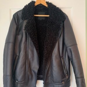 Faux leather and Sherpa jacket